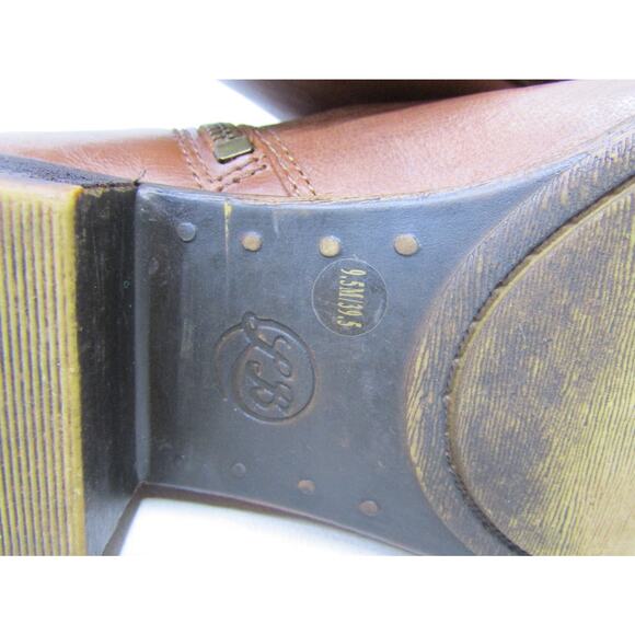 Lucky Brand Womens Size 9.5 M Brown Leather Zip Ankle Fashion Boots Bootie - Picture 10 of 11